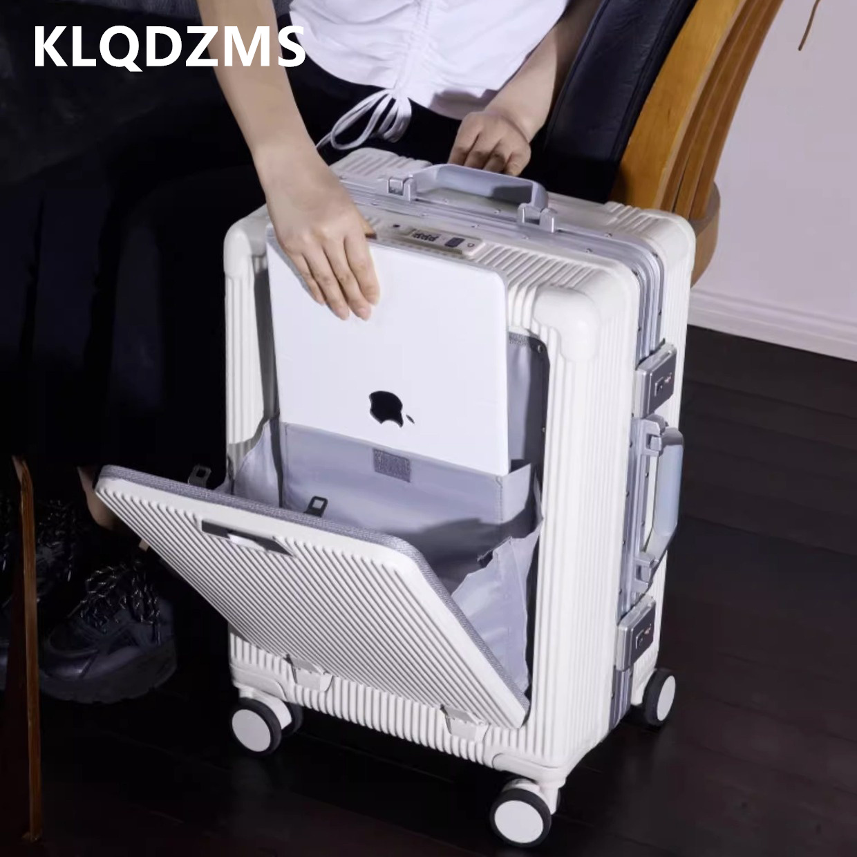 Front Opening Laptop Luggage 24 Inch - KLQDZMS Valigia da viaggio con telaio