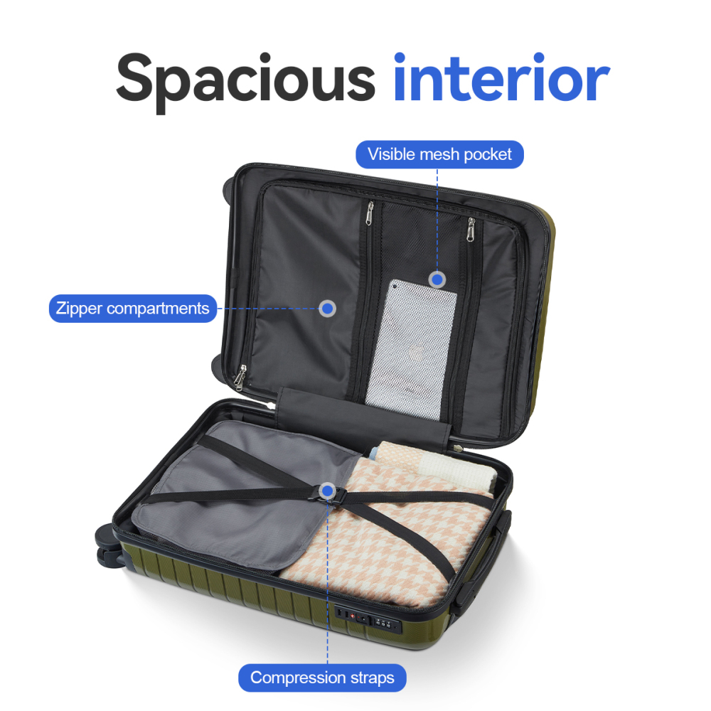 Set di 5 valigie rigide in PP, - Spinner Wheel Rolling Suitcase 20 Inch recensione e prezzo